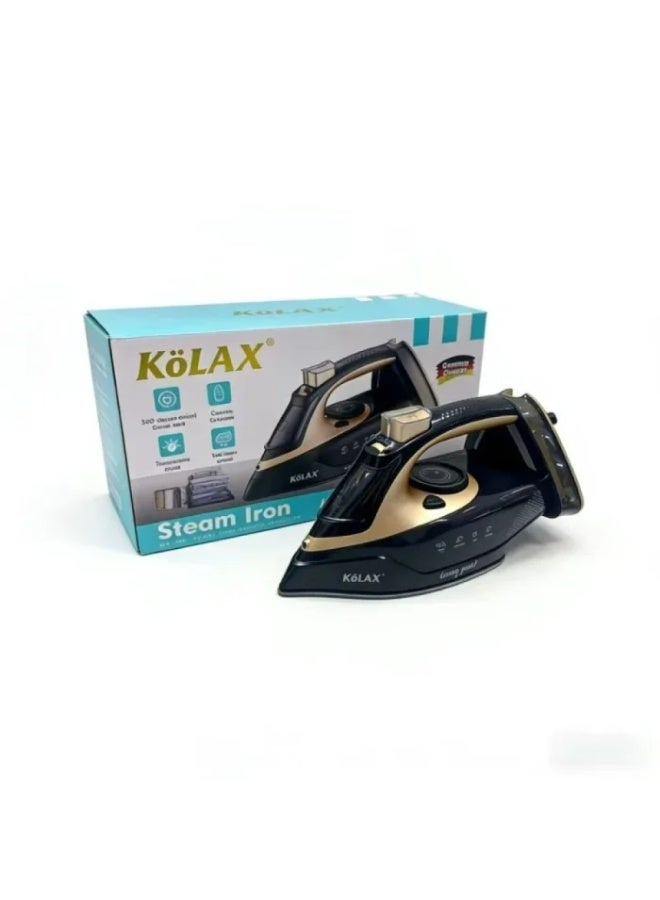 Kolax Professional Steam Iron with Non-Stick Soleplate - Adjustable Temperature & Variable Steam Control - 2200W High-Efficiency Iron for Frizz-Free Clothes - Sleek Design - Image 2